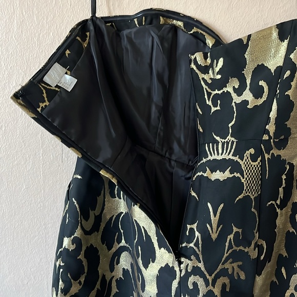 NWOT H&M Black Gold Strapless Mini Party Dress with Pockets 10 - Picture 10 of 12